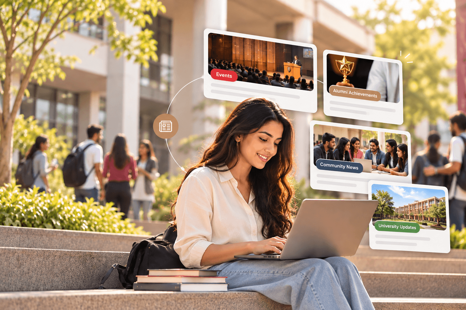 Alumni browsing ChatraSampark news and updates